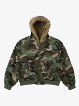 Camouflage Fur Collar Reversible Cotton Jacket - 2499 