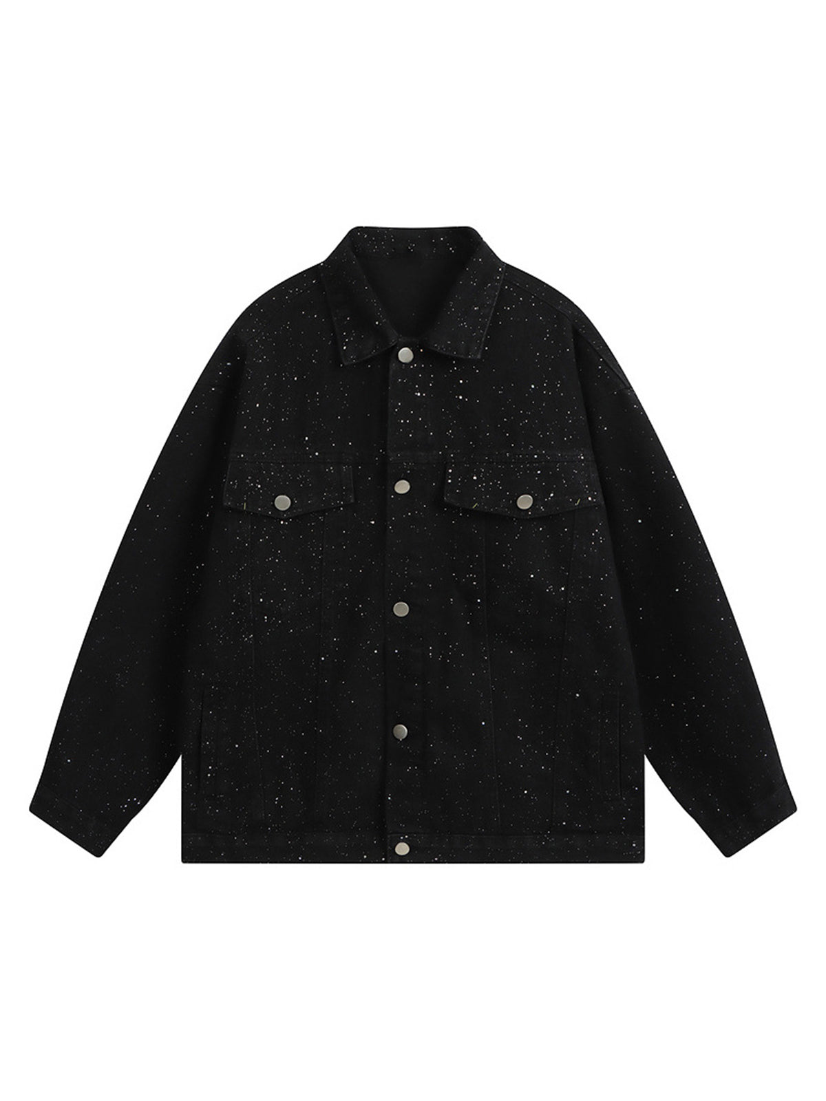 Distressed Sequin Design Denim Jacket 