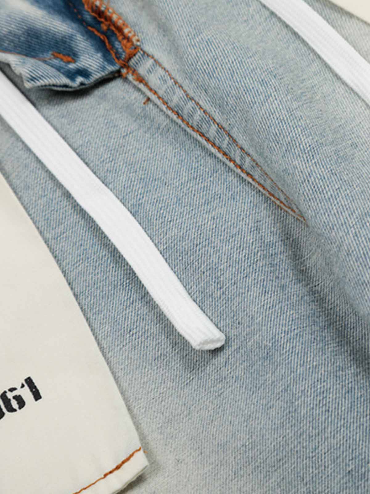 Inside-Out Construction Exposed Seam Wide-Leg Jeans