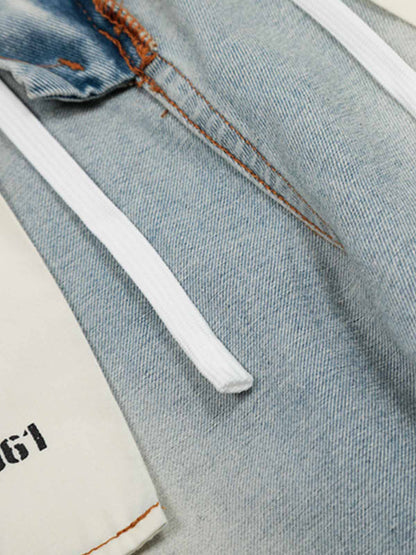 Inside-Out Construction Exposed Seam Wide-Leg Jeans