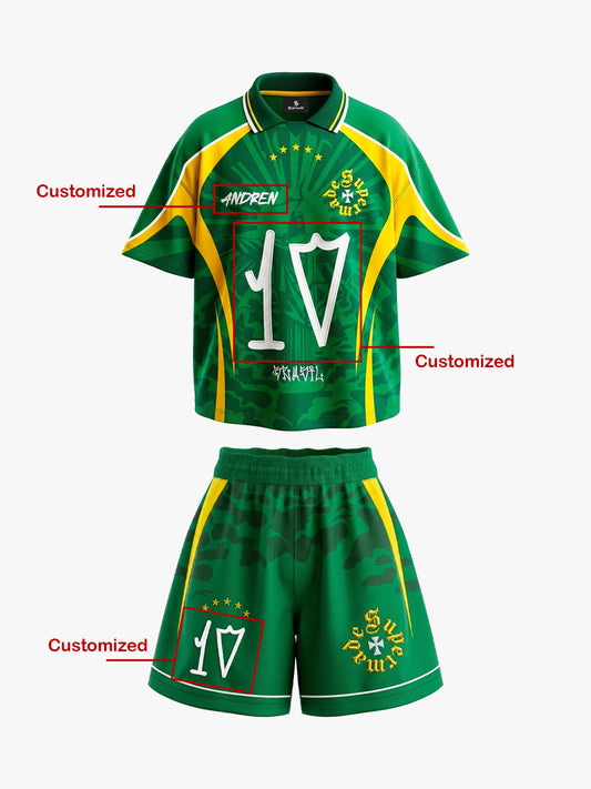 Classic Brazil "Savior" Color-Block Custom Jersey Set