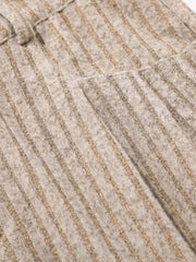 Retro Wool Blend Pleated Baggy Trousers 