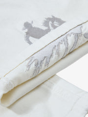 Embroidered Horse Wide Leg Denim Flare Jeans 
