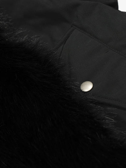 Stylish Faux Fur Trimmed Bomber Jacket for Winter Fashion 