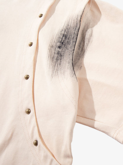 Studded Appliqué Distressed Tee
