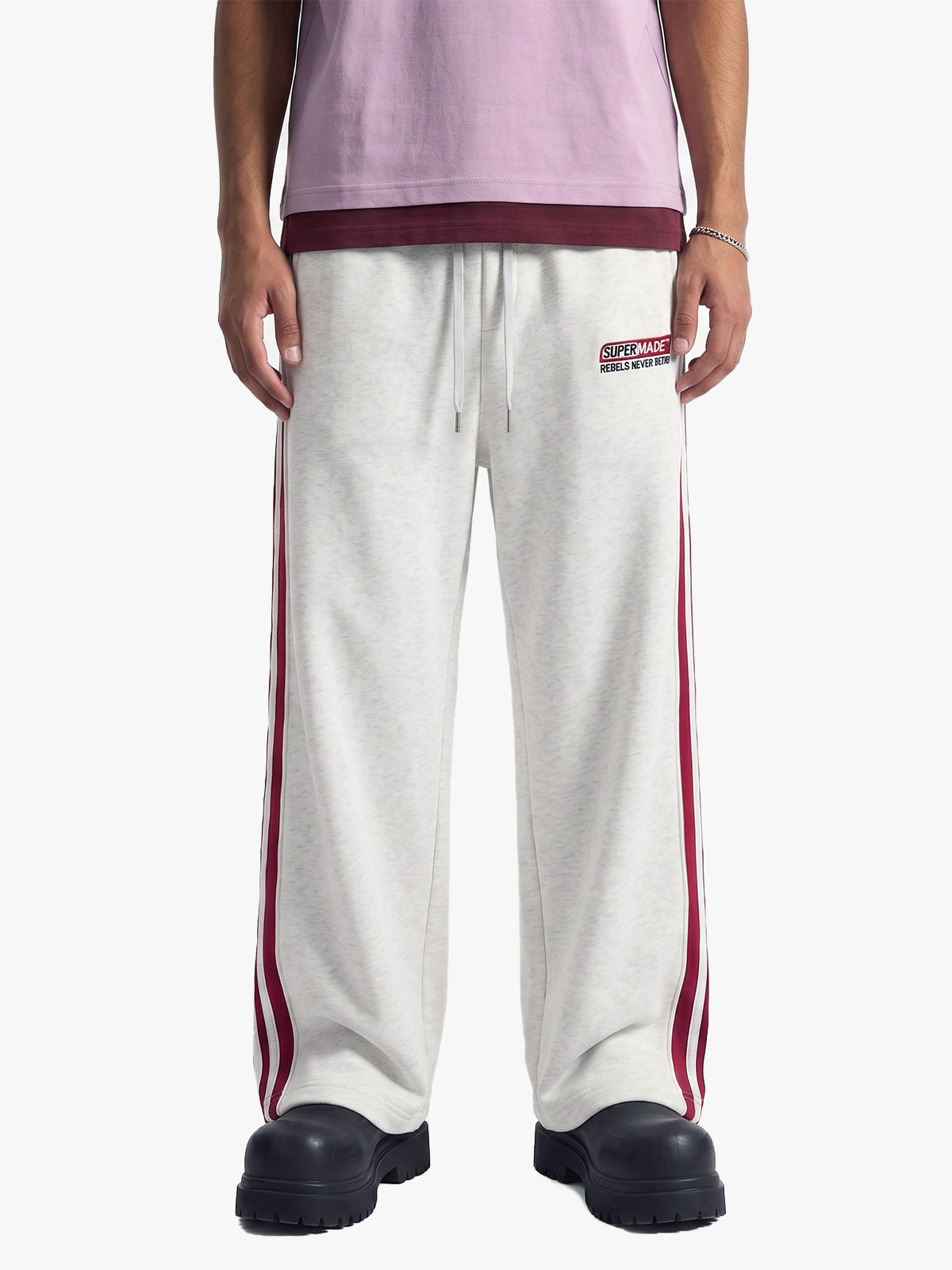 Side Stripe Track Aesthetic Wide Leg Sweatpants