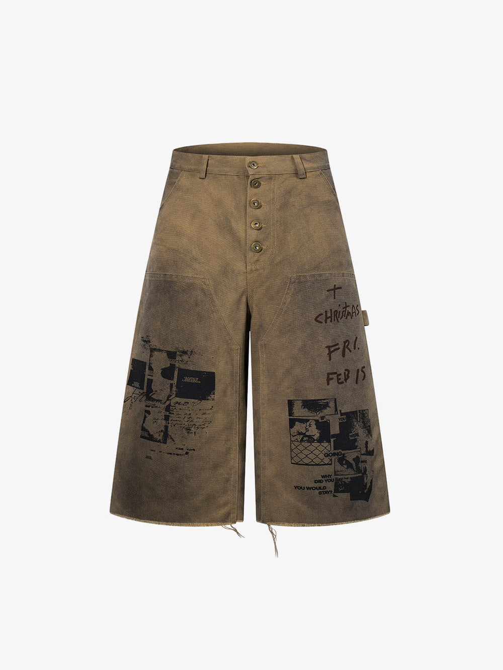 Dirty Mud Wash Print Jorts 