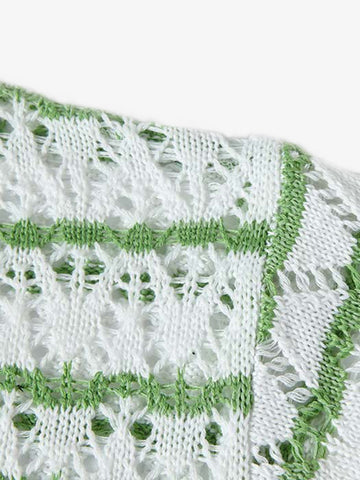 Retro Open-Knit Polo Shirt 