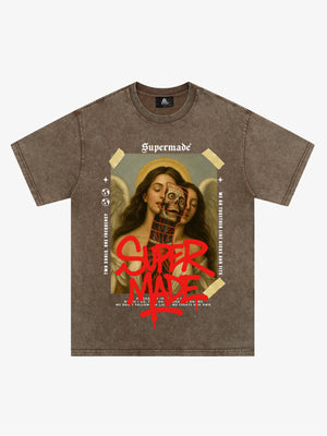 Angel and Demon Struggle Graphic T-shirt 