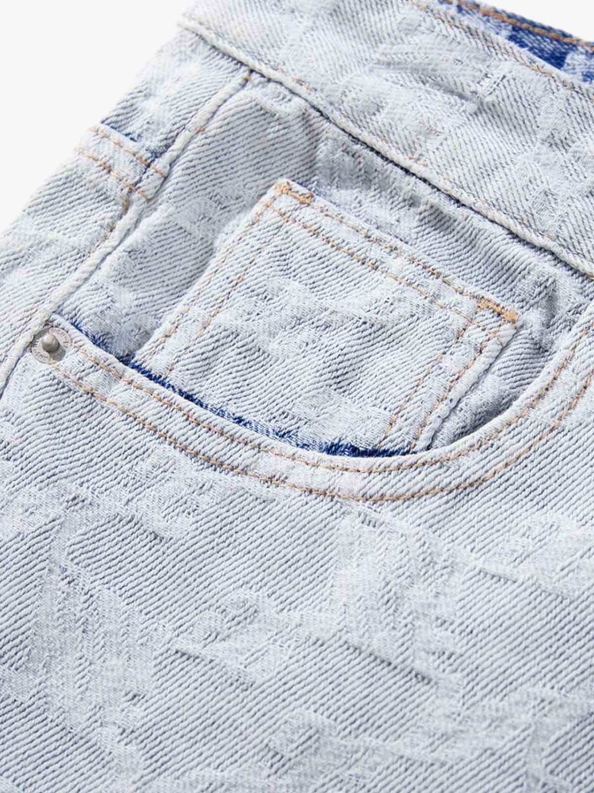 Gradient Wash Jacquard Denim Jeans 
