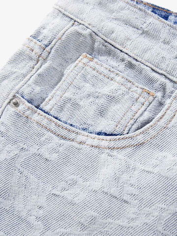 Gradient Wash Jacquard Denim Jeans 