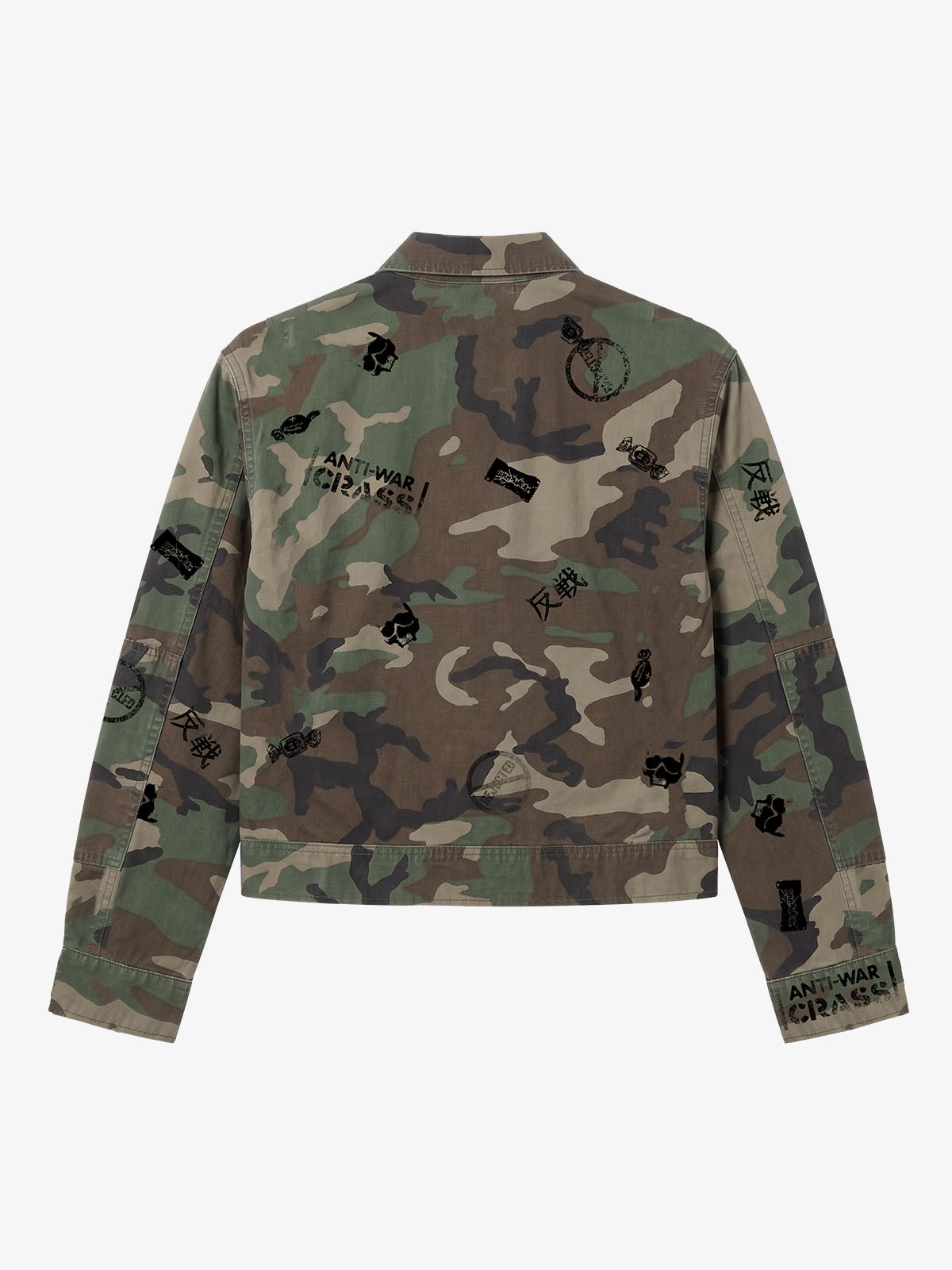 Anti-War Graphic Camo Jacket