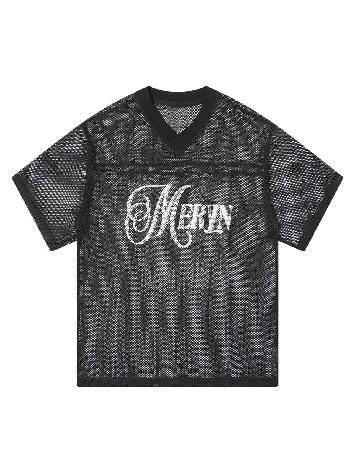 Jersey Mesh Blouse Hollow T-shirt 