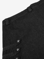 Military Napoleon Raw Denim Barrel Baggy Jeans