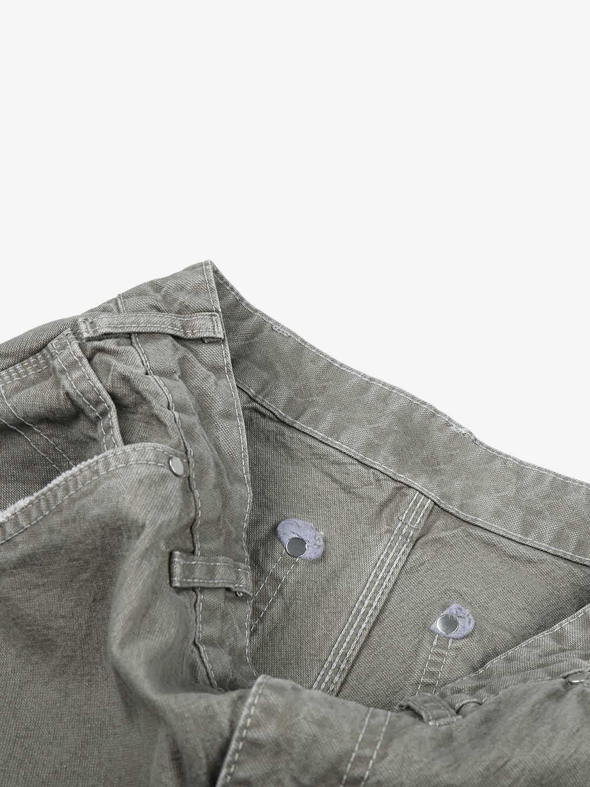 Plaid Patchwork Workwear Jeans