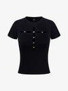 Cutout Rhinestone Short Sleeve Tee