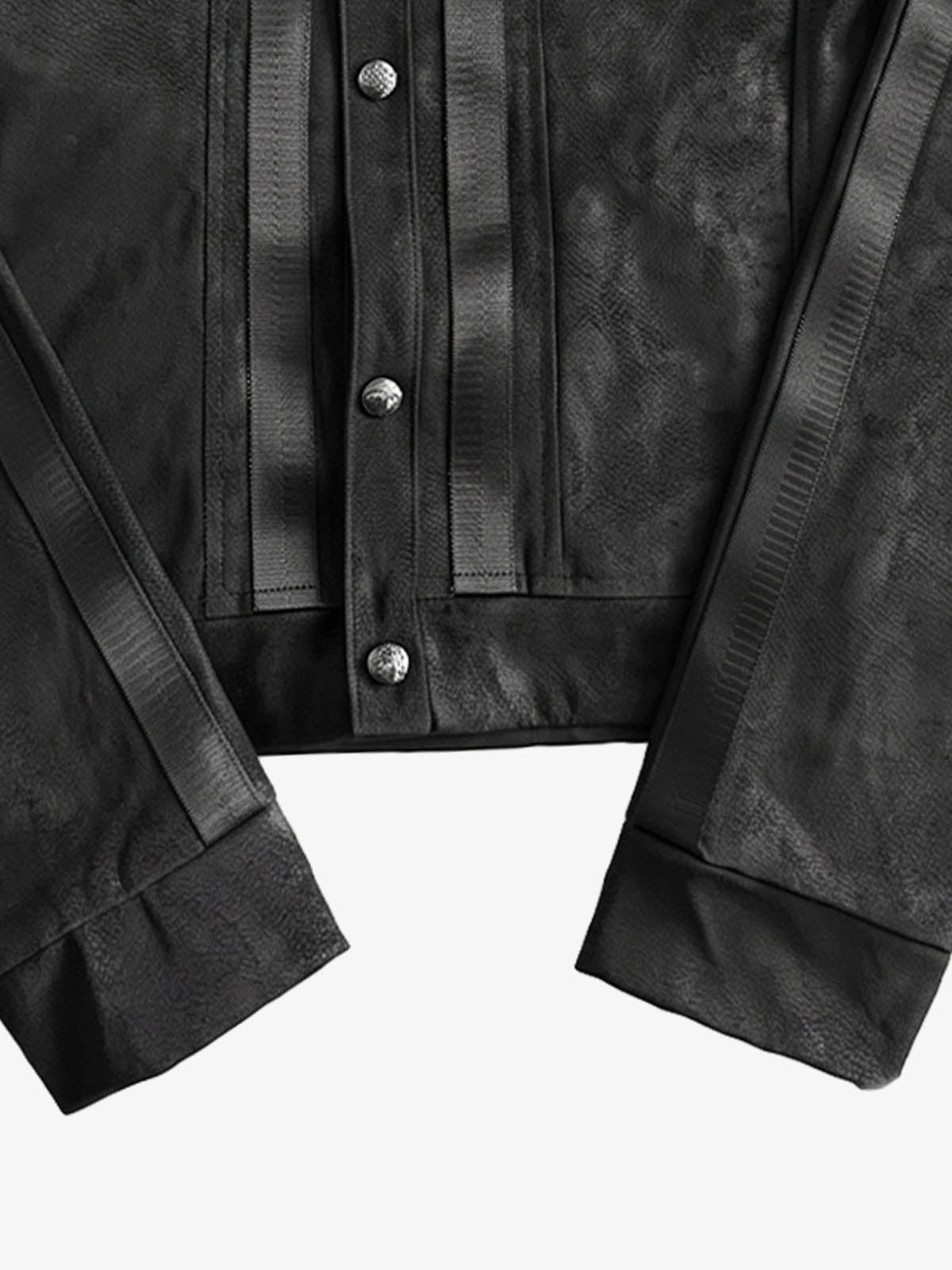 3D Scorpion Striped Faux Leather Jacket