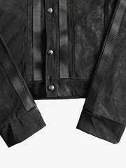 3D Scorpion Striped Faux Leather Jacket