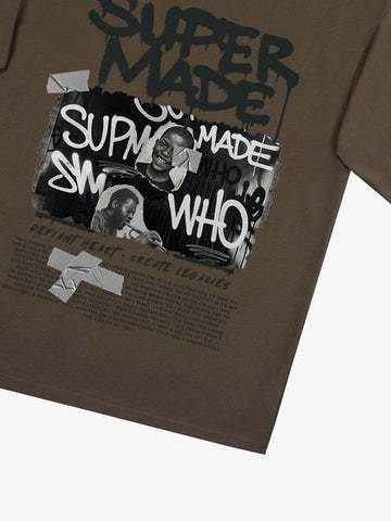 Streetwear Graffiti Character Collage Graphic T-Shirt 