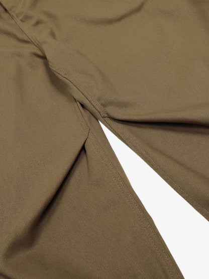 Olive Green Wide-Leg Cargo Trousers with Adjustable Belt and Side Pockets 