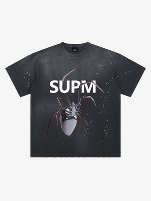 Vintage Spider Graphic Washed T-Shirt 