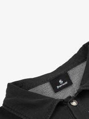 Distressed Graphic Washed Long Sleeve Polo