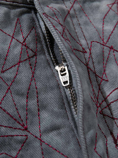 Allover Stitch Baggy Jeans 
