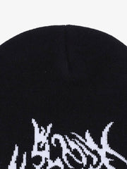 Bonnet en tricot jacquard gothique foncé