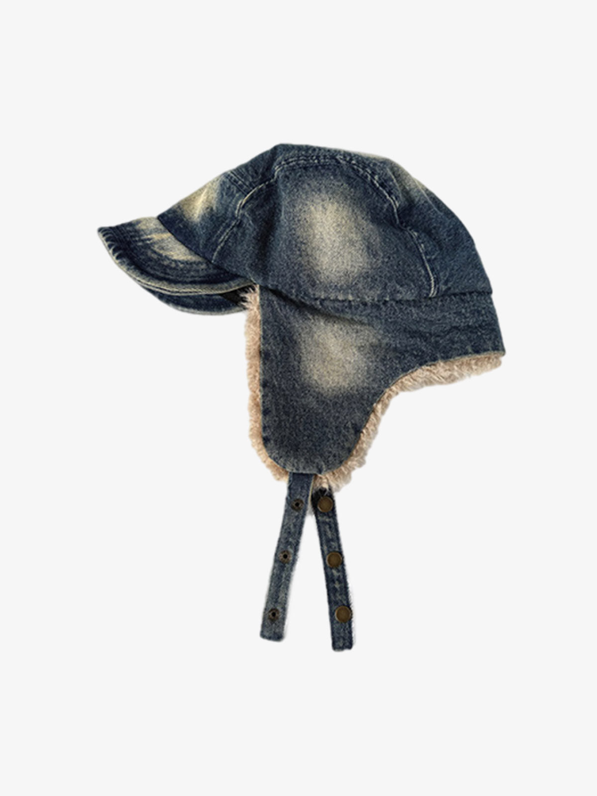Street-style Retro Distressed Cowboy Aviator Cap