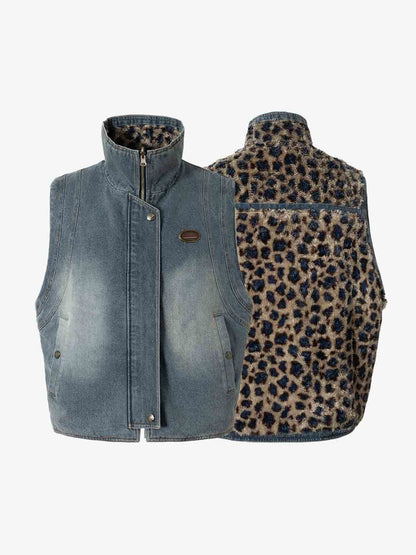 Warmth-Enhancing Faux Fur Collar Vest for Winter Outdoors 