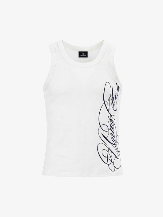 Floral Letter Print Sleeveless Vest
