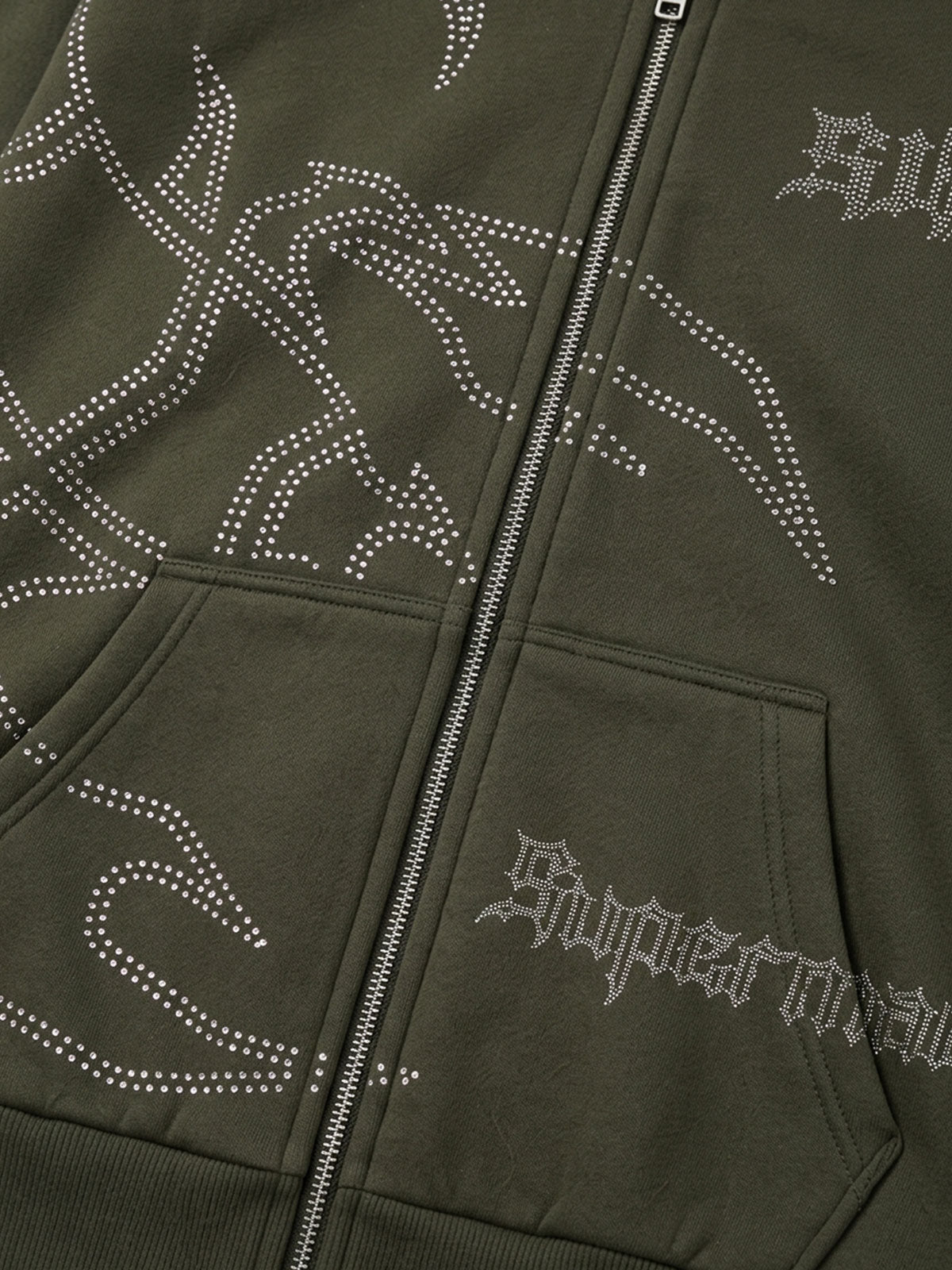 Rhinestone Scorpion Graphic Zip Hoodie