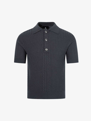 Vintage Cable Knit Polo Shirt