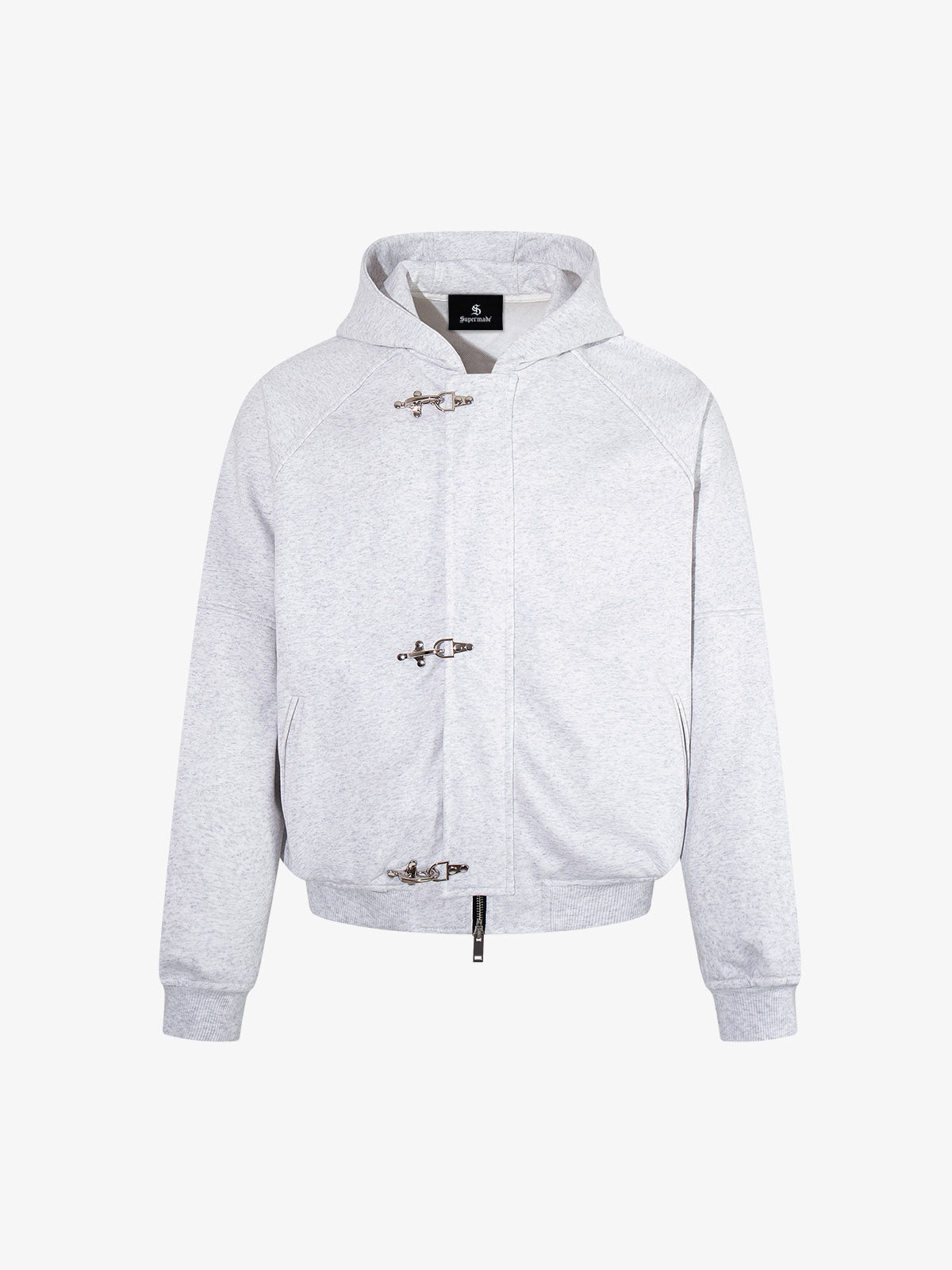 Metal Button Boxy Fit Bomber Jacket