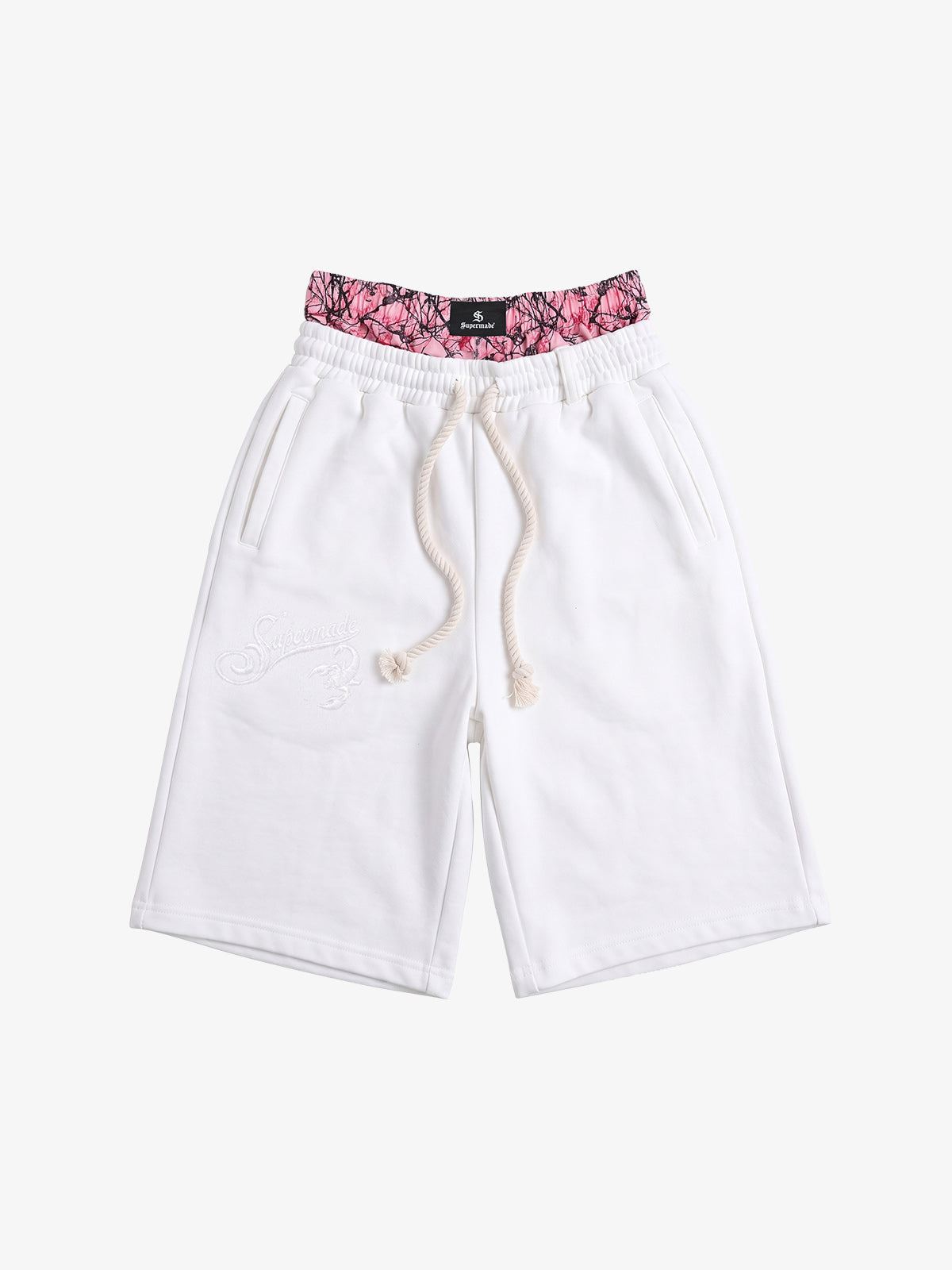 Logo Embroidery Double Waist Shorts