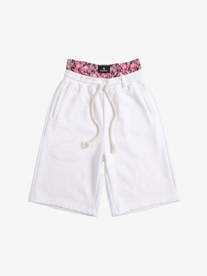 Logo Embroidery Double Waist Shorts