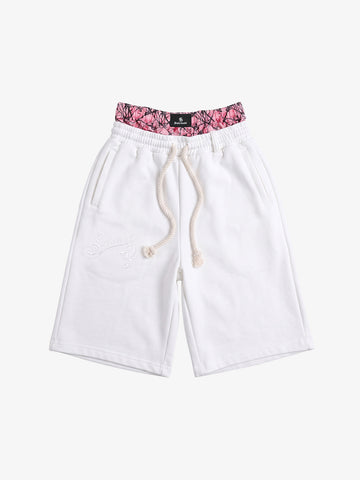Logo Embroidery Double Waist Shorts