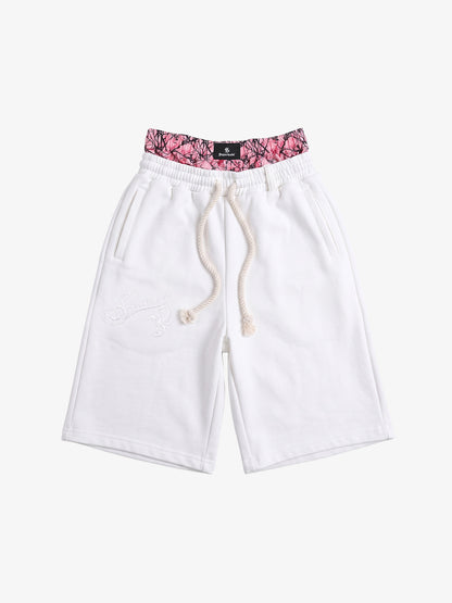 Logo Embroidery Double Waist Shorts