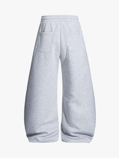 Retro Star Print Drawstring Wide-Leg Barrel Sweatpants 