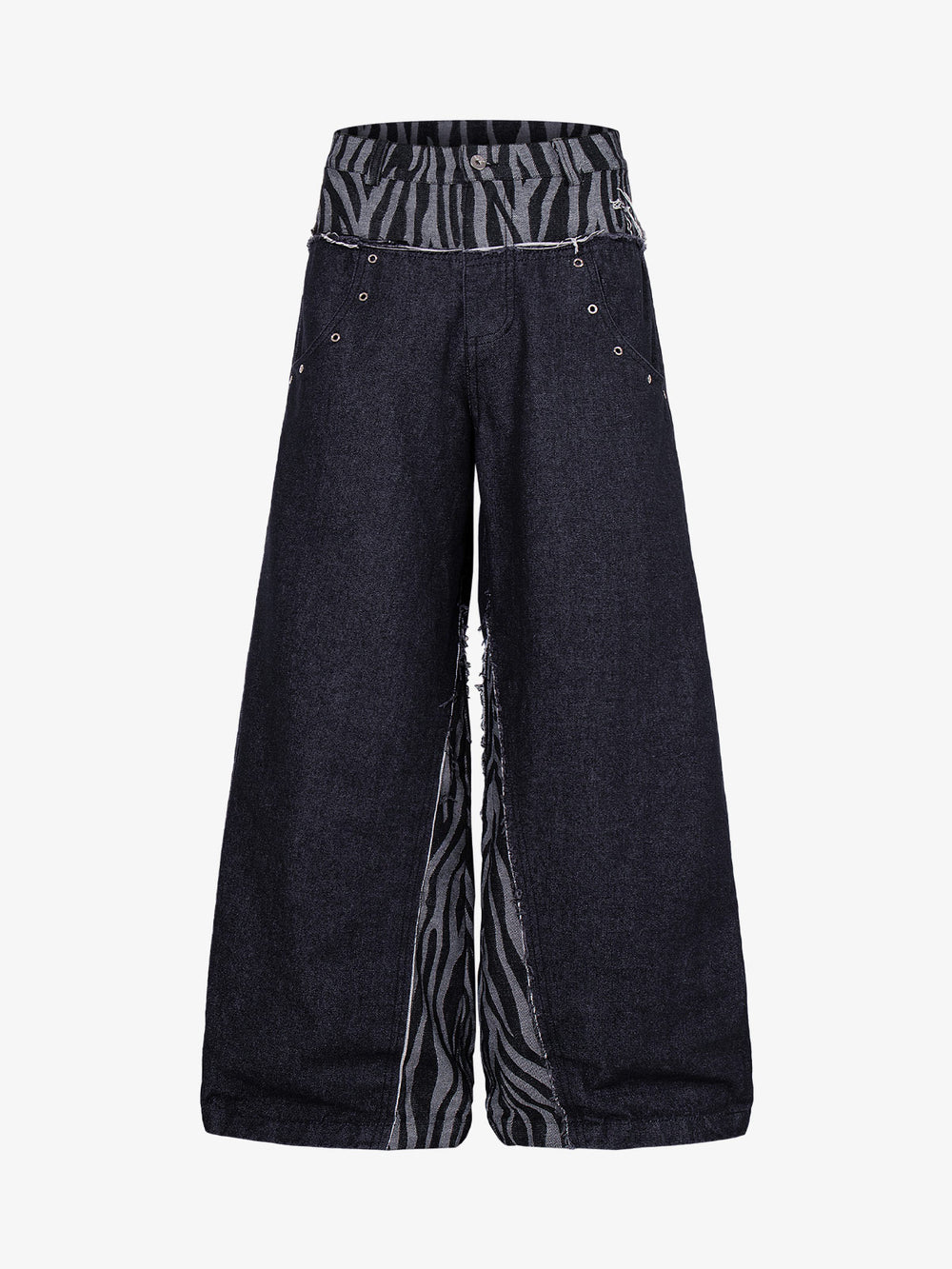 Zebra Graphic Distressed Jeans