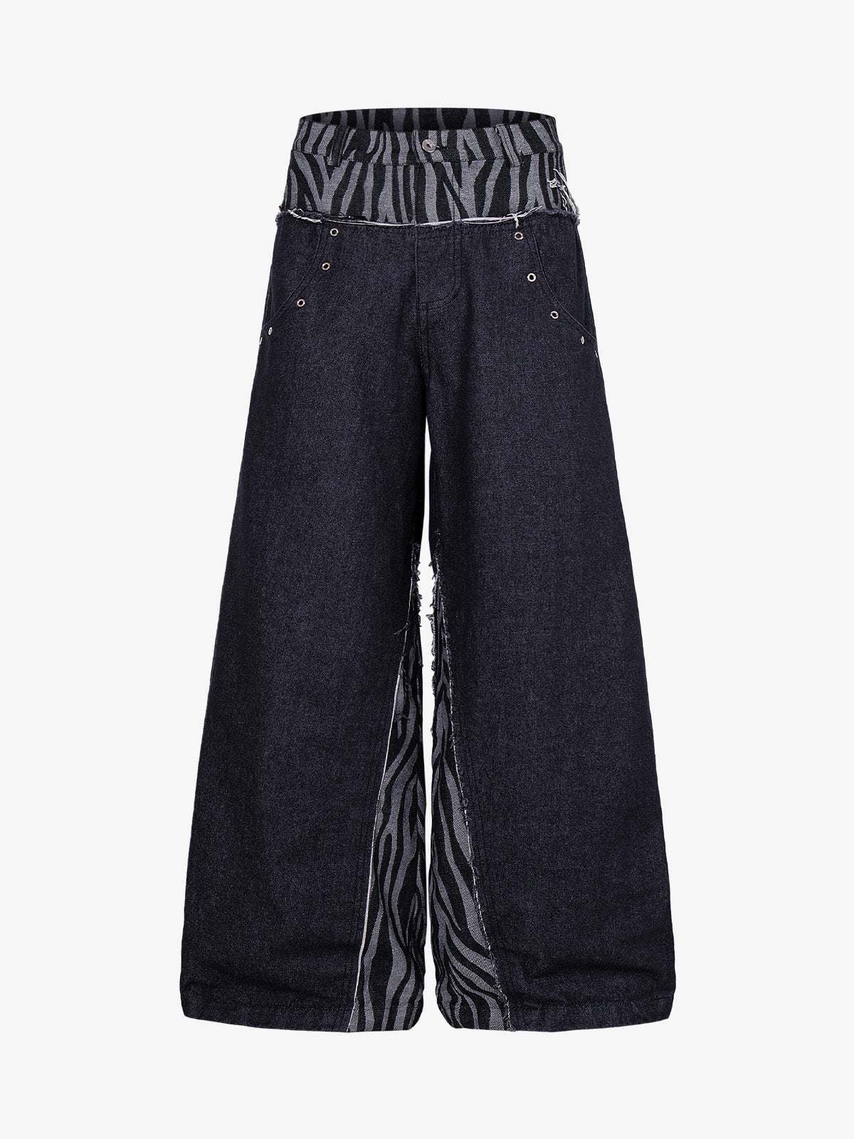 Zebra Graphic Distressed Jeans