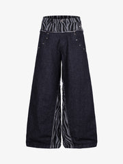 Zebra Graphic Distressed Jeans