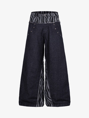 Zebra Graphic Distressed Jeans