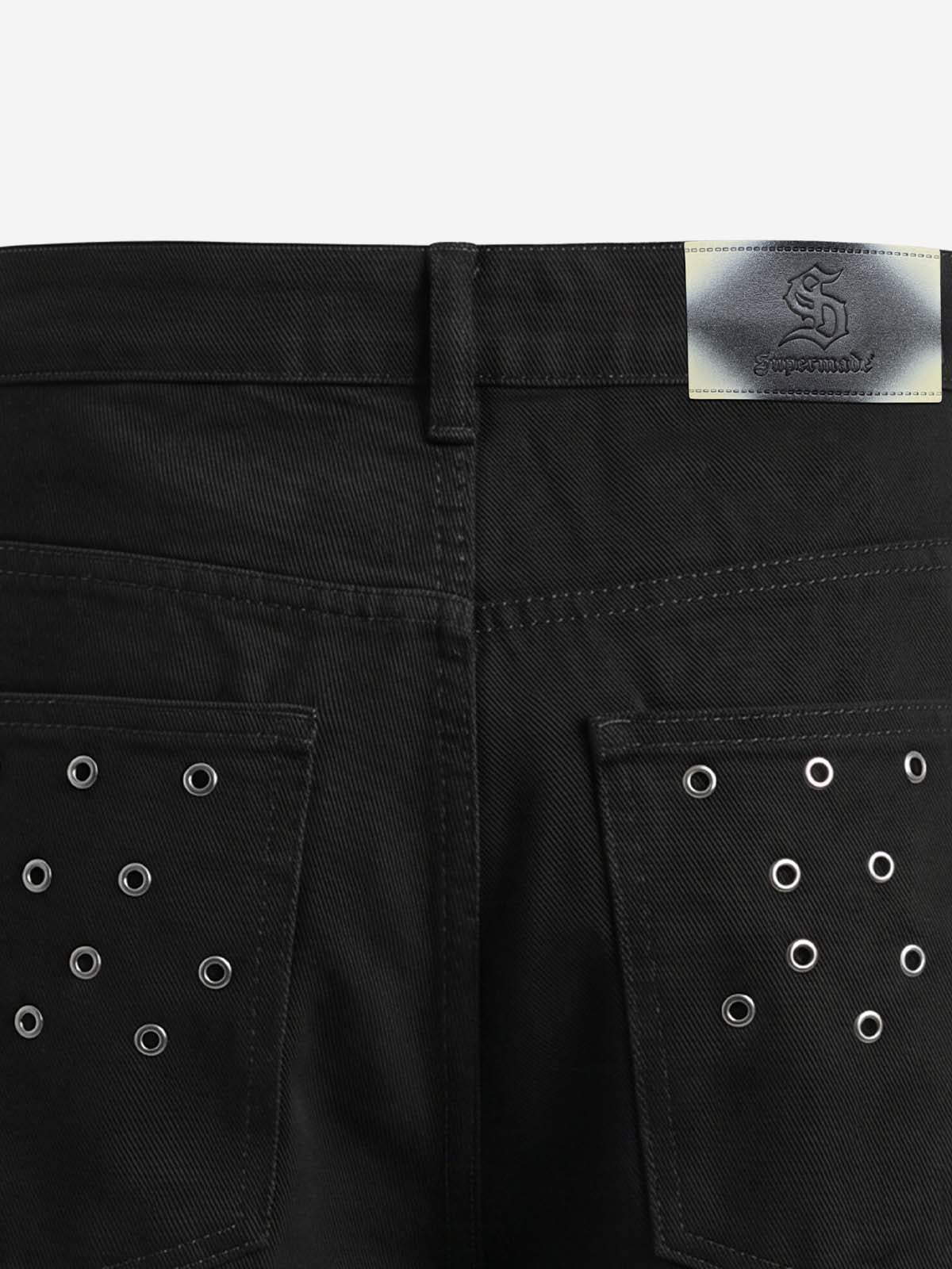 Scorpion Embroidered Anchor-Buckle Denim Shorts