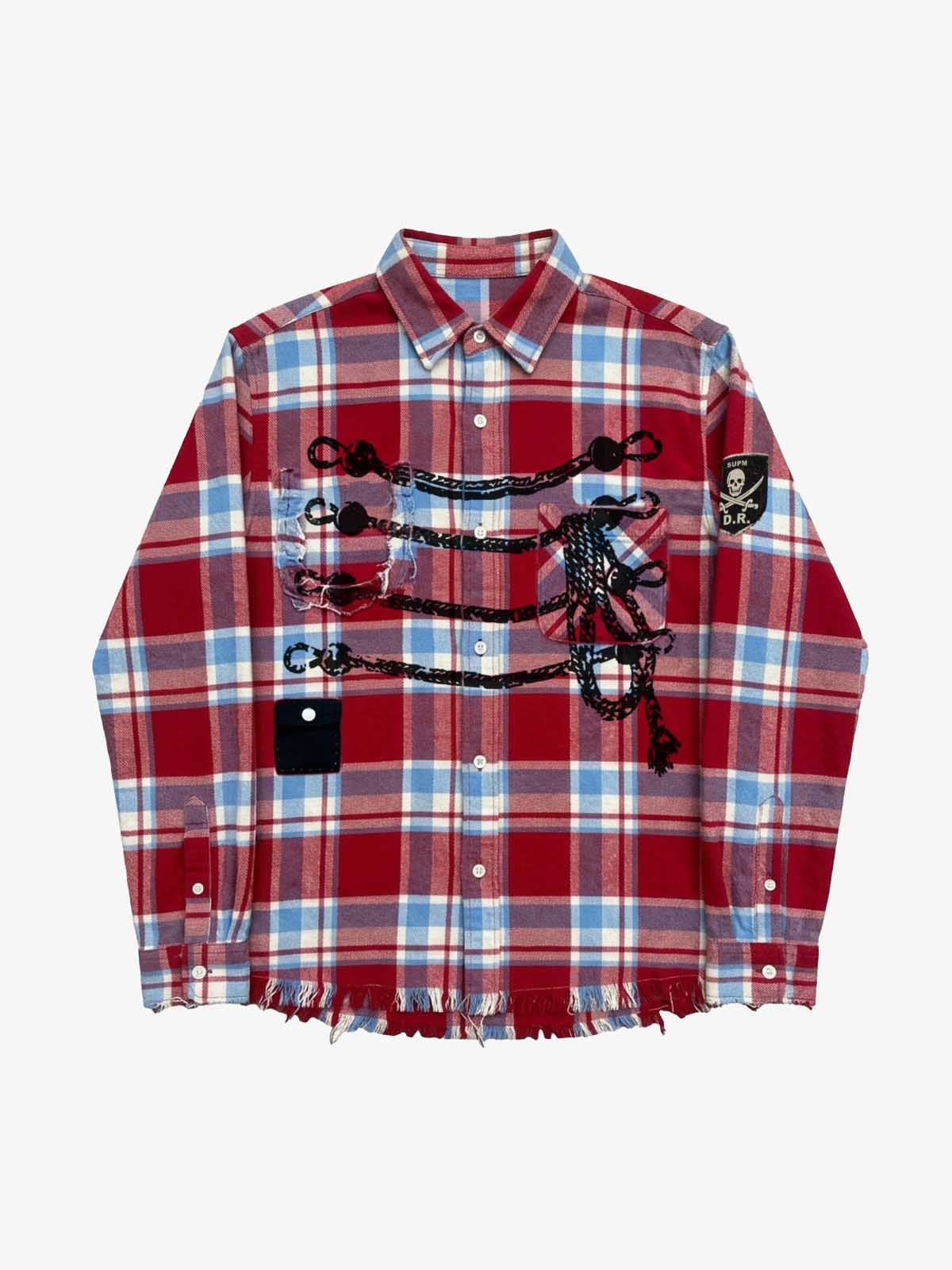 Napoleon Plaid Flannel Shirt; Red / S, Red / M, Red / L, Red / XL, Red / 2XL
