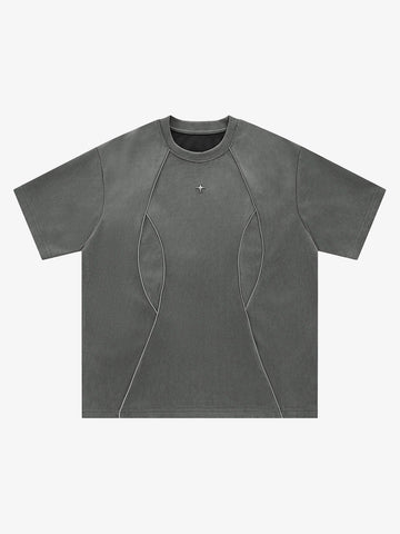 Functional Deconstructed Split Short-Sleeved T-Shirt - 2437 