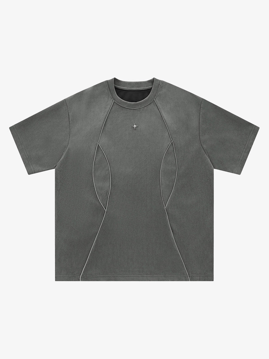 Functional Deconstructed Split Short-Sleeved T-Shirt - 2437 