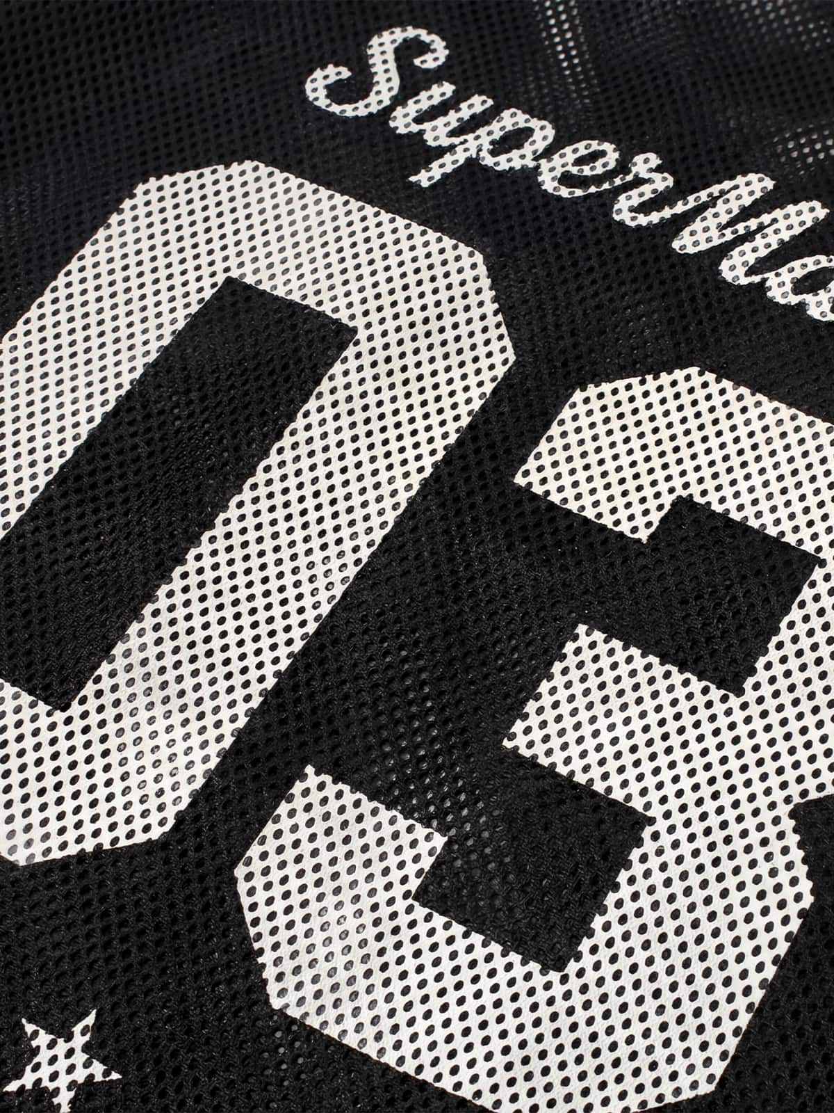 Mesh Jersey T-Shirt with Red Number 03 Print and Stitched Details 