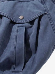 Metal Buckle Loose-Fit Denim Jacket