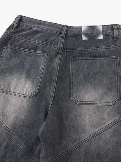 Vintage Washed Multi Pocket Cargo Jeans 